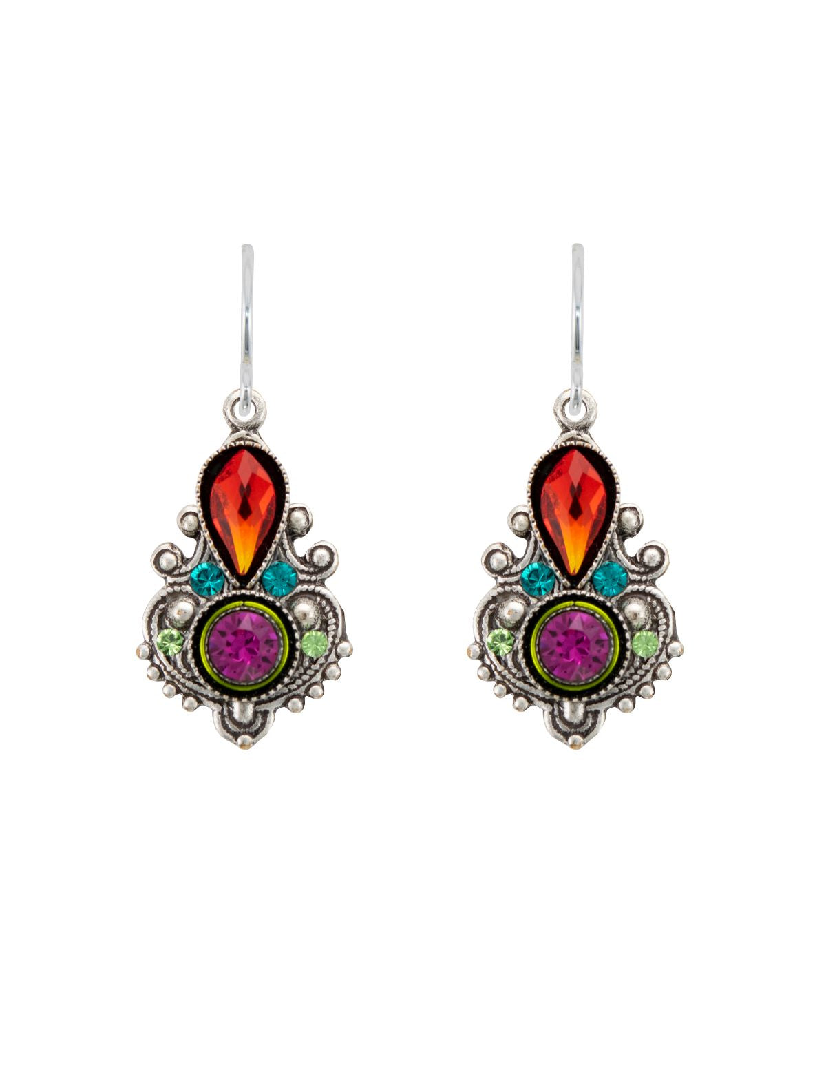 E404-MC Exclamation Point Fancy Earrings-Multicolor