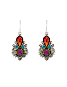 E404-MC Exclamation Point Fancy Earrings-Multicolor