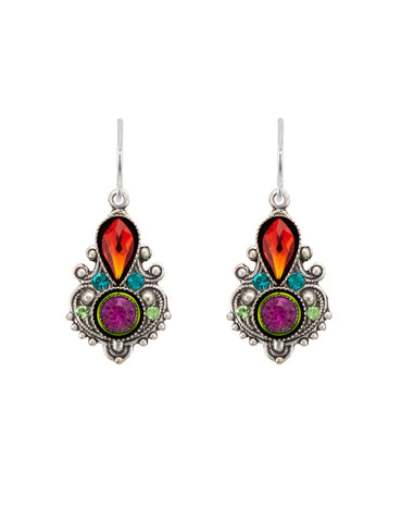 E404-MC Exclamation Point Fancy Earrings-Multicolor