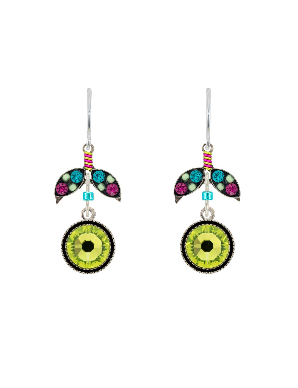 E407-CG Orange Earrings-Citrus Green