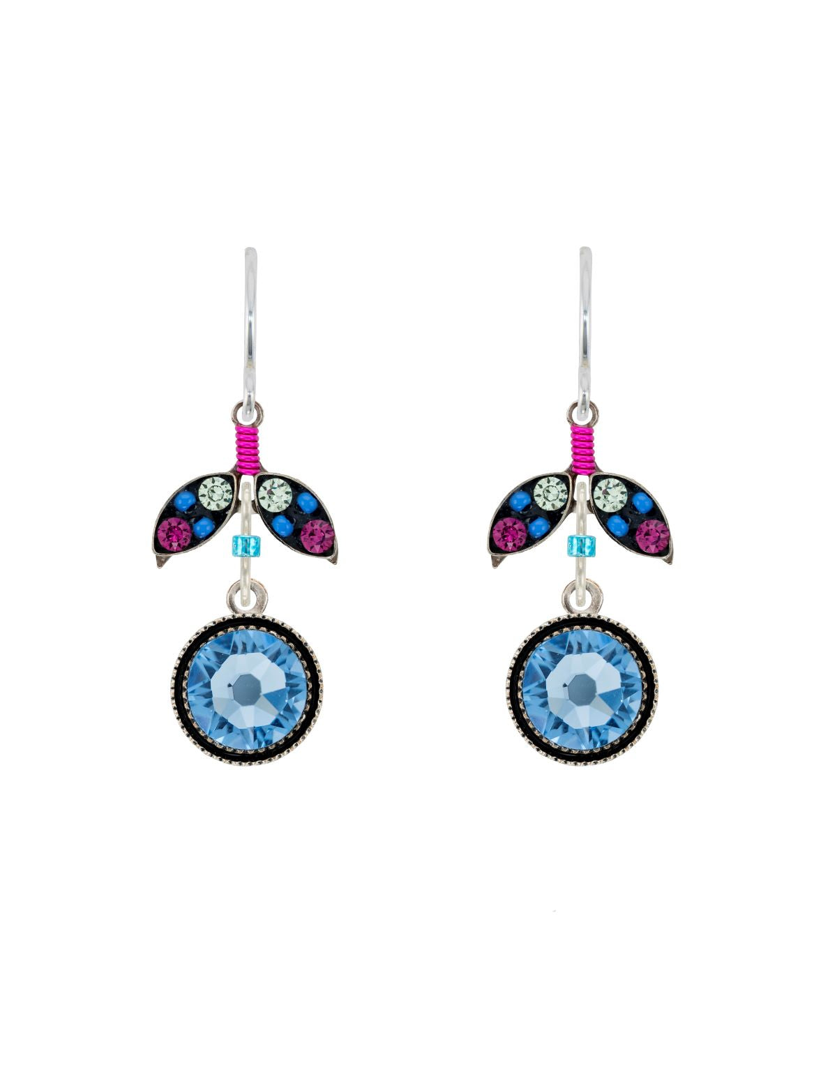 E407-LB Orange Earrings-Light Blue