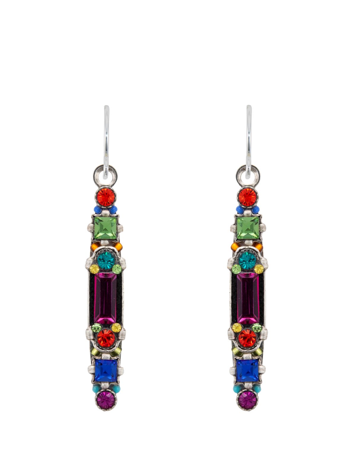 E408-MC Slender Elegant Earrings-Multicolor