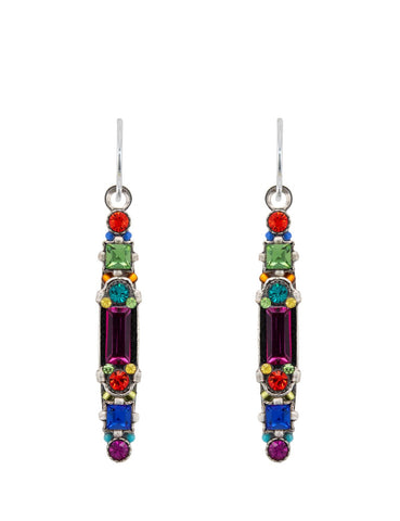 E408-MC Slender Elegant Earrings-Multicolor