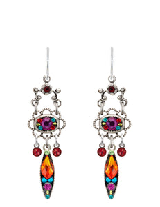 E409-MC Mini Chandelier Earrings-Multicolor