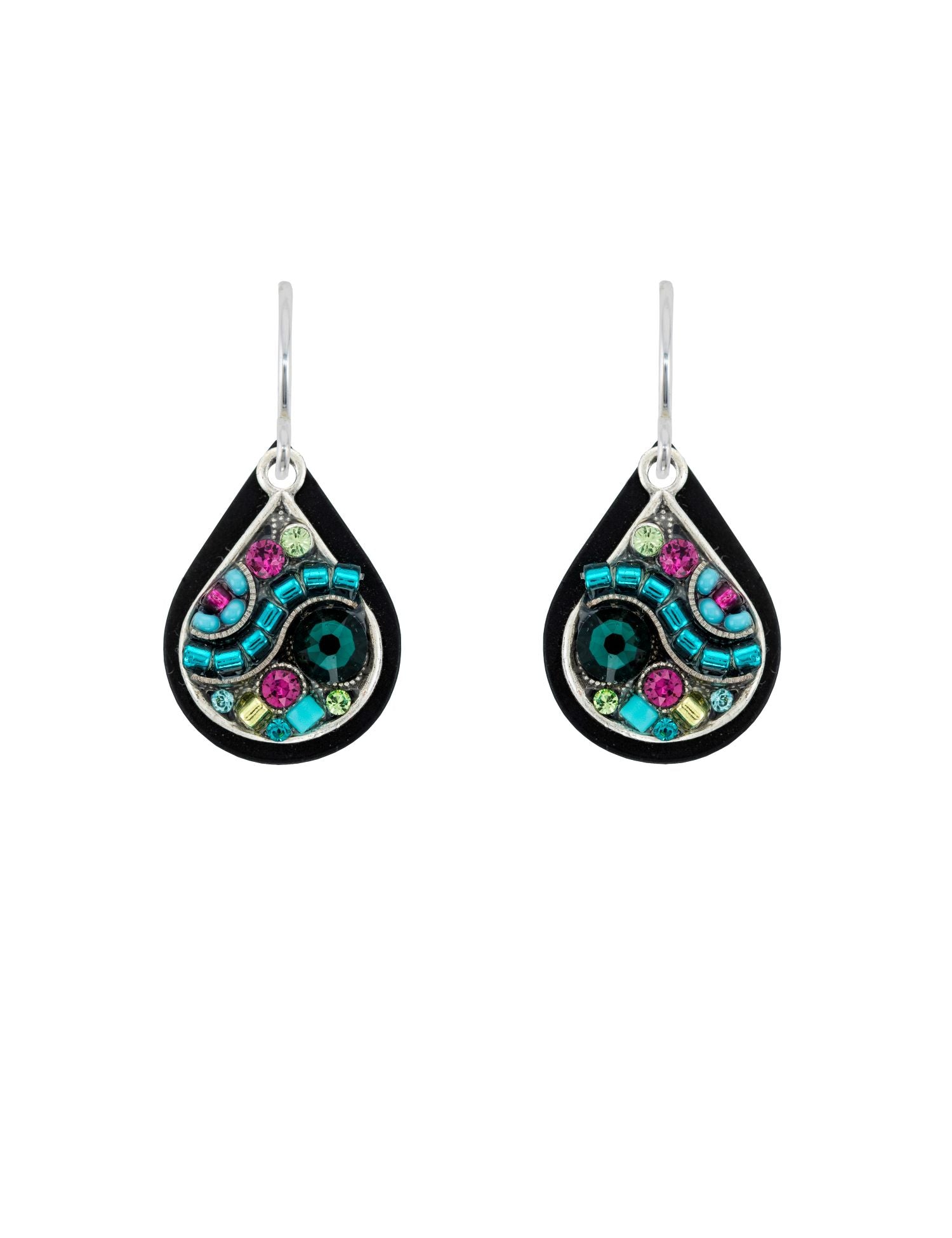 E410-EM Drop Earrings-Emerald