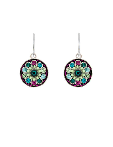 E412-EM Flower Earrings-Emerald