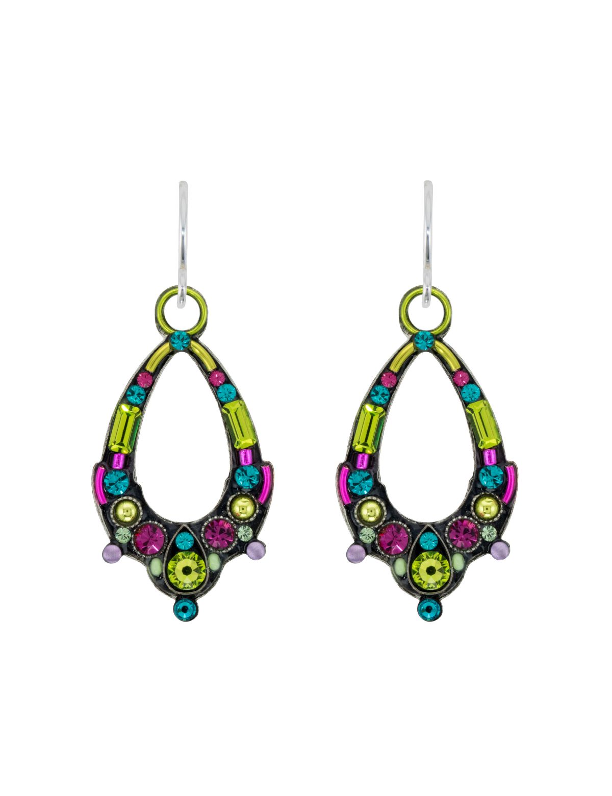 E414-CG Oval Hoop Earrings- Citrus Green
