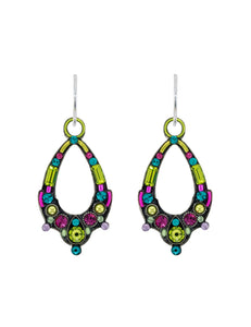 E414-CG Oval Hoop Earrings- Citrus Green