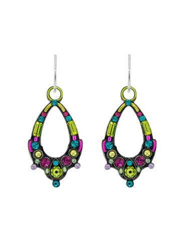 E414-CG Oval Hoop Earrings- Citrus Green
