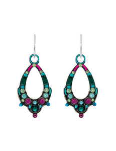 E414-EM Oval Hoop Earrings-Emerald