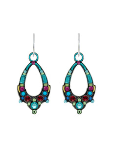 E414-LT Oval Hoop Earrings-Light Turquoise