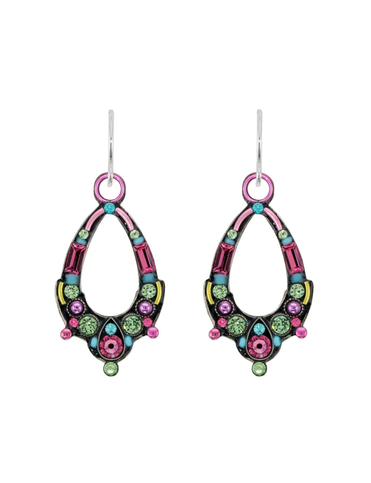 E414-ROSE Oval Hoop Earrings- Rose