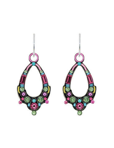 E414-ROSE Oval Hoop Earrings- Rose