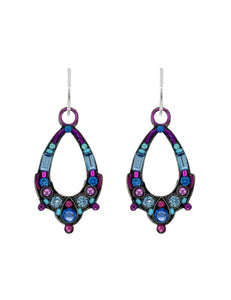 E414-SAP Oval Hoop Earrings-Sapphire