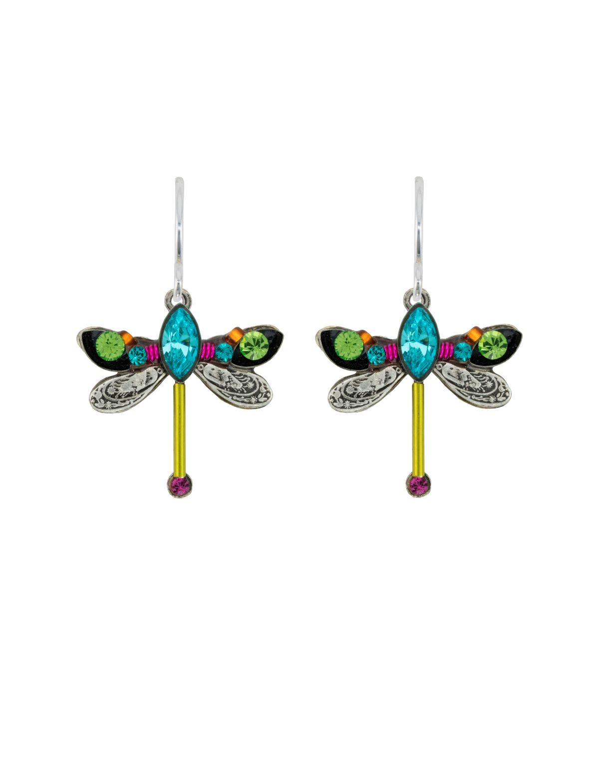 E431-MC Dragonfly Earring-Multicolor