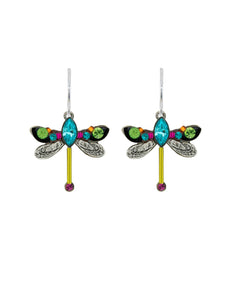 E431-MC Dragonfly Earring-Multicolor