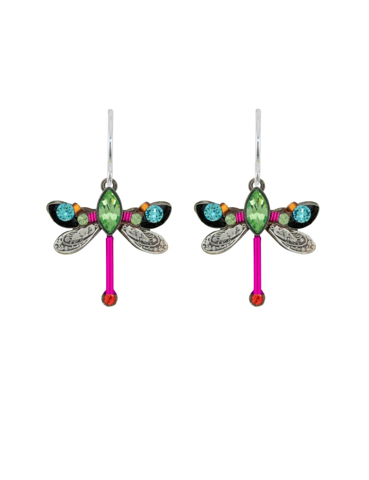 E431-PER Dragonfly Earring-Peridot