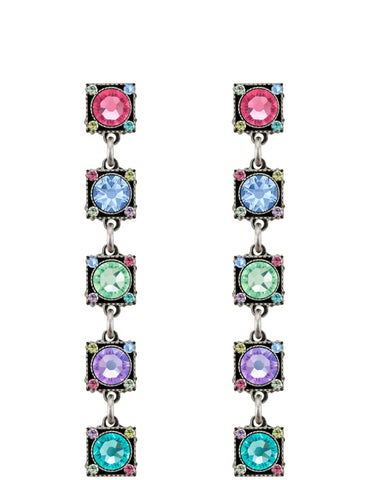 E455P-SOFT Rainbow Linear w/Post Earrings-Soft