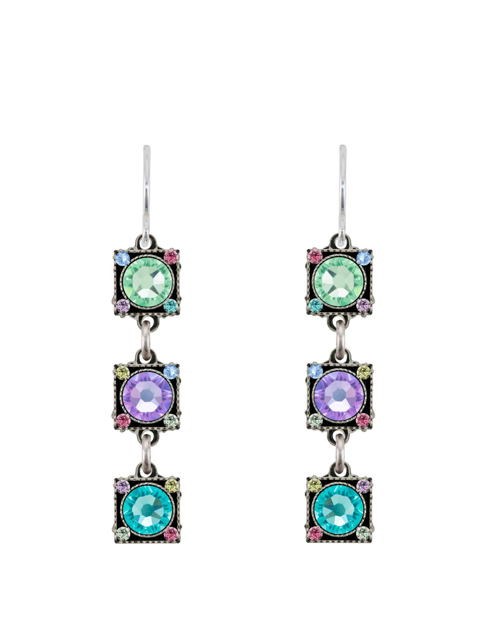 E456-SOFT Rainbow Linear Earrings-Soft
