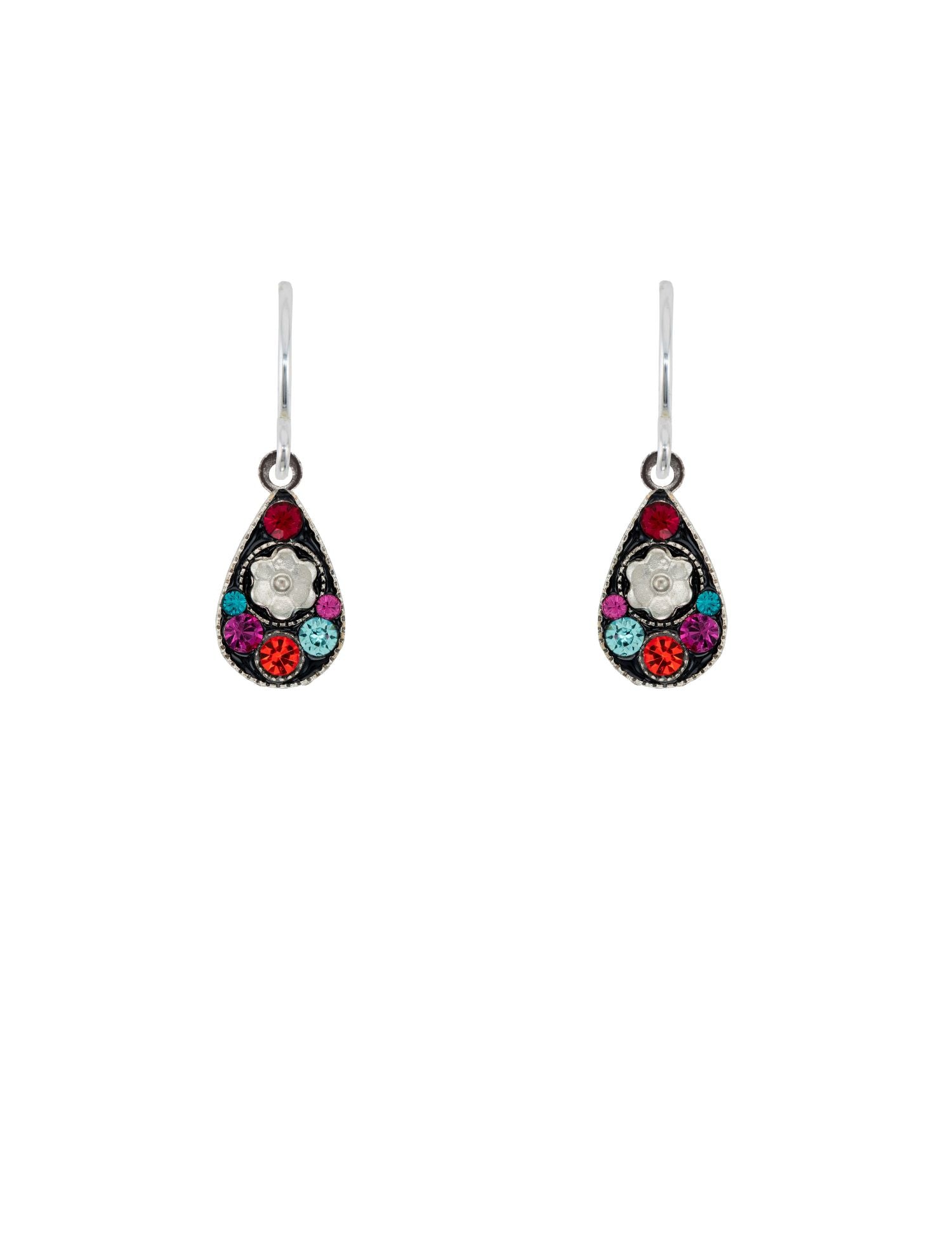 E458-MC Hearts & Flowers Petite Earrings-Multicolor