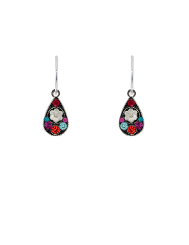 E458-MC Hearts & Flowers Petite Earrings-Multicolor