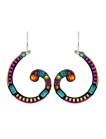 E461-MC Spiral Earrings-Multicolor