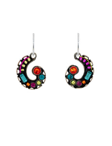 E462-MC Spiral Earrings-Multicolor