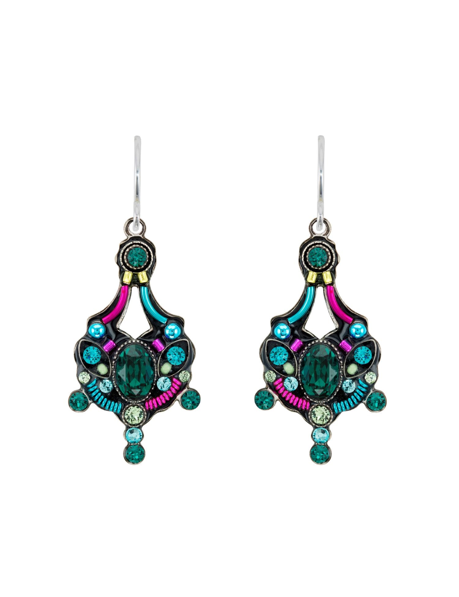 E474-EM Mini Chandelier Earrings-Emerald