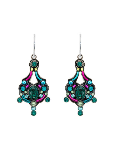 E474-EM Mini Chandelier Earrings-Emerald