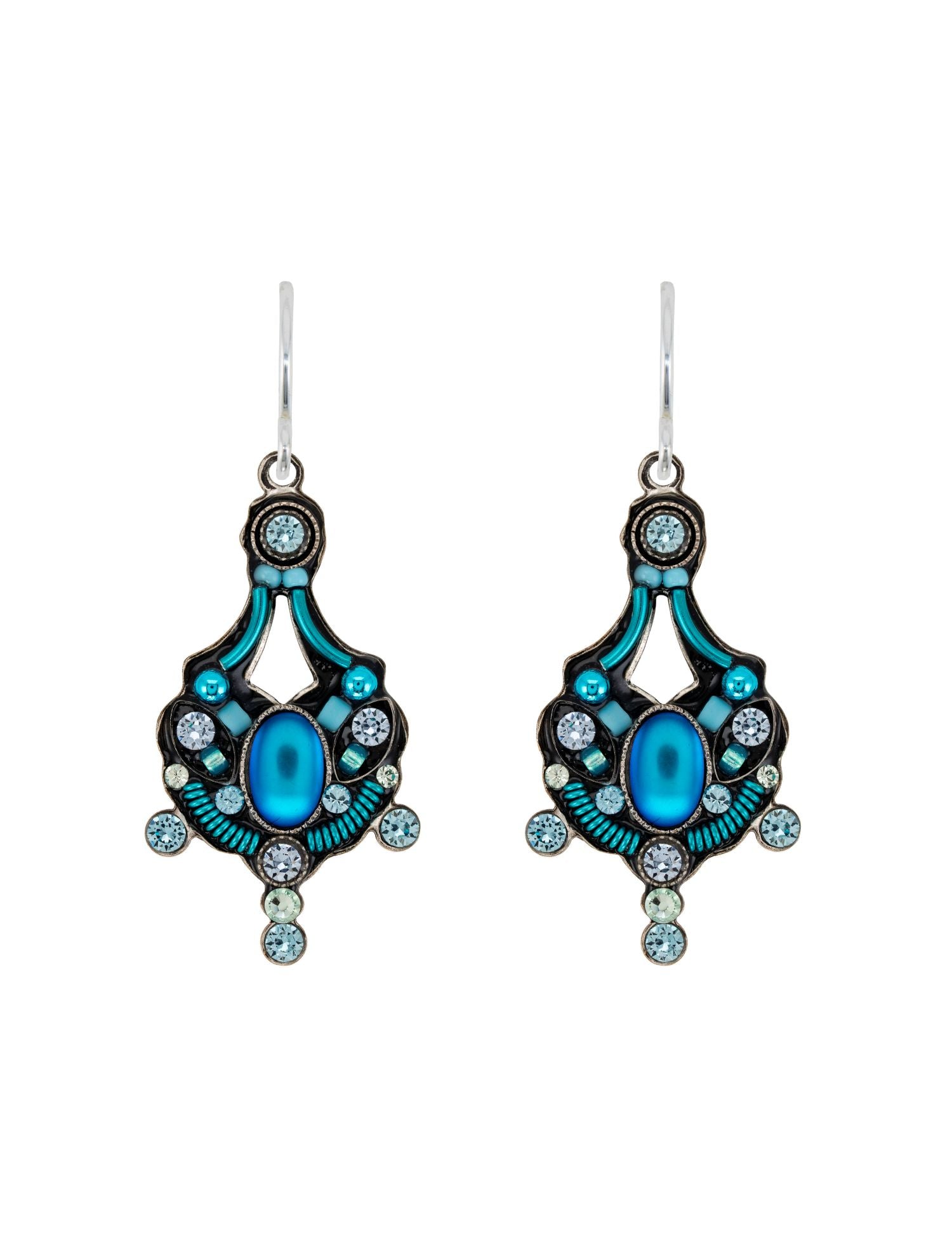 E474-LB Moonlight Mini Chandelier Earrings-Light Blue