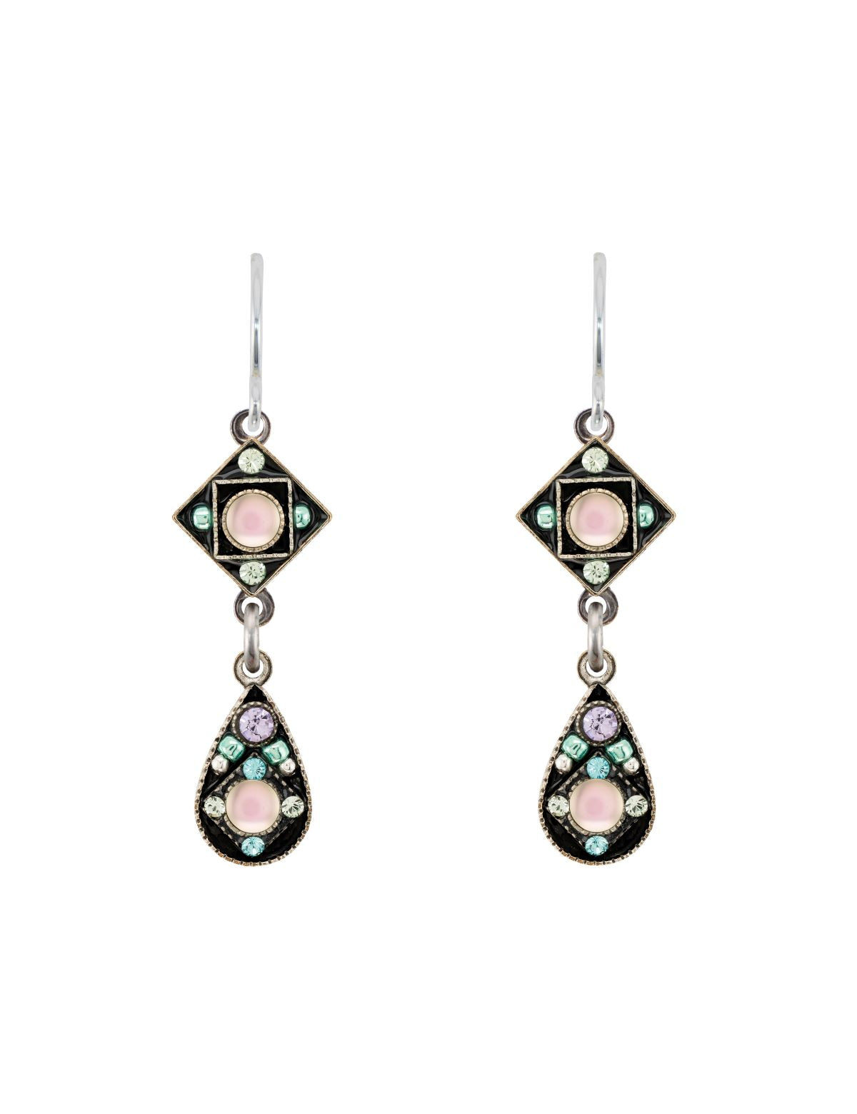 E484-SOFT Moonlight Small Diamond Shape Drop Earrings-Soft