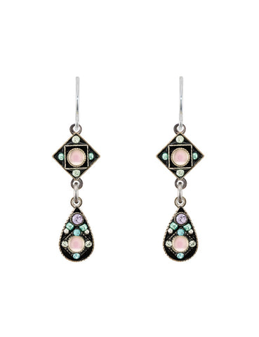 E484-SOFT Moonlight Small Diamond Shape Drop Earrings-Soft