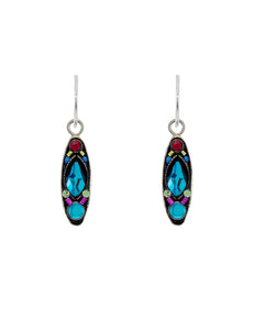 E494-BB Moonlight Med. Oval Earrings- Bermuda Blue