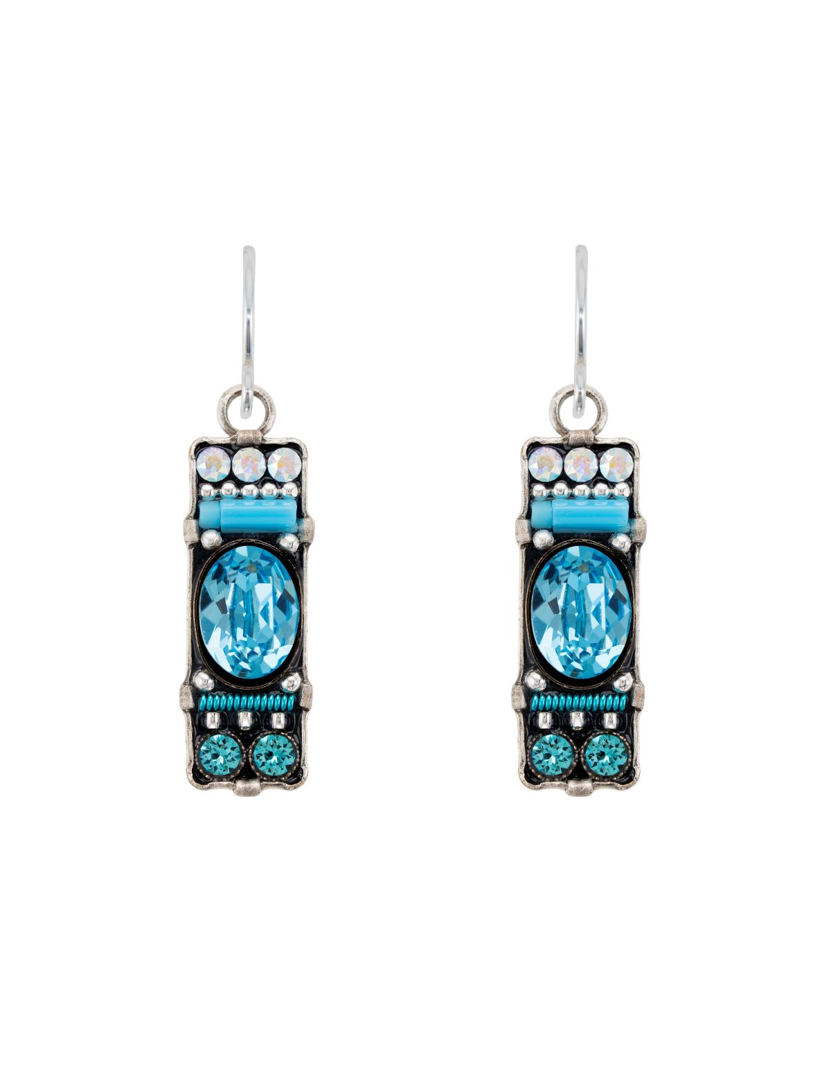 E507-LB Architectural Earrings-Light Blue
