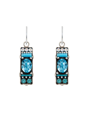 E507-LB Architectural Earrings-Light Blue