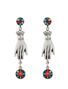 E512P-MC Victorian Hand Earrings - Multicolor