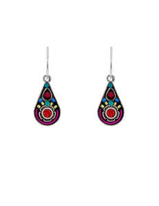 E516-MC Filigree Drop Earrings-Multicolor