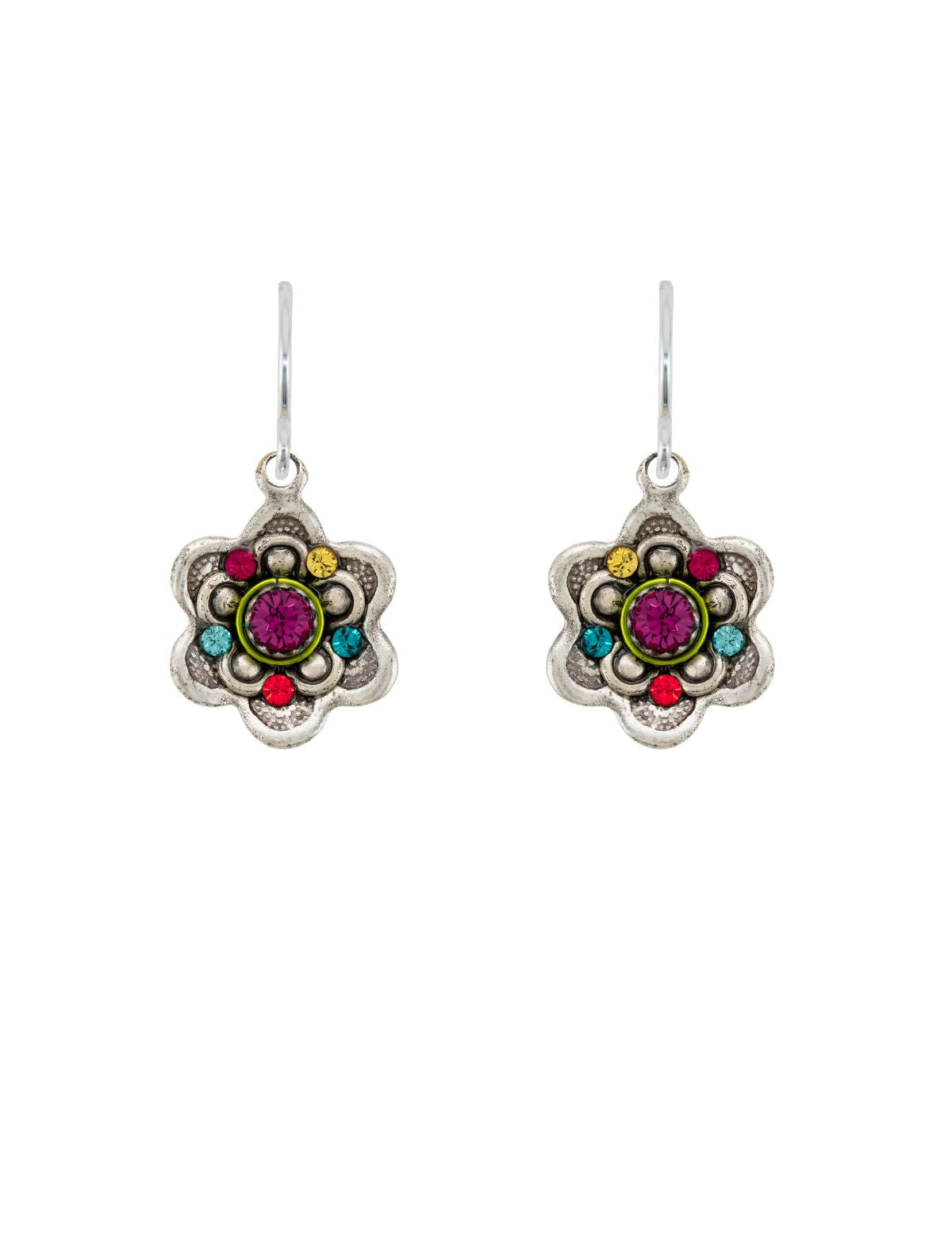 E520-MC Flower Earrings-Multicolor