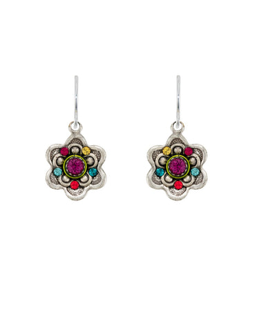 E520-MC Flower Earrings-Multicolor