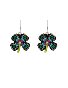 E521-MC Shamrock Earrings-Multicolor