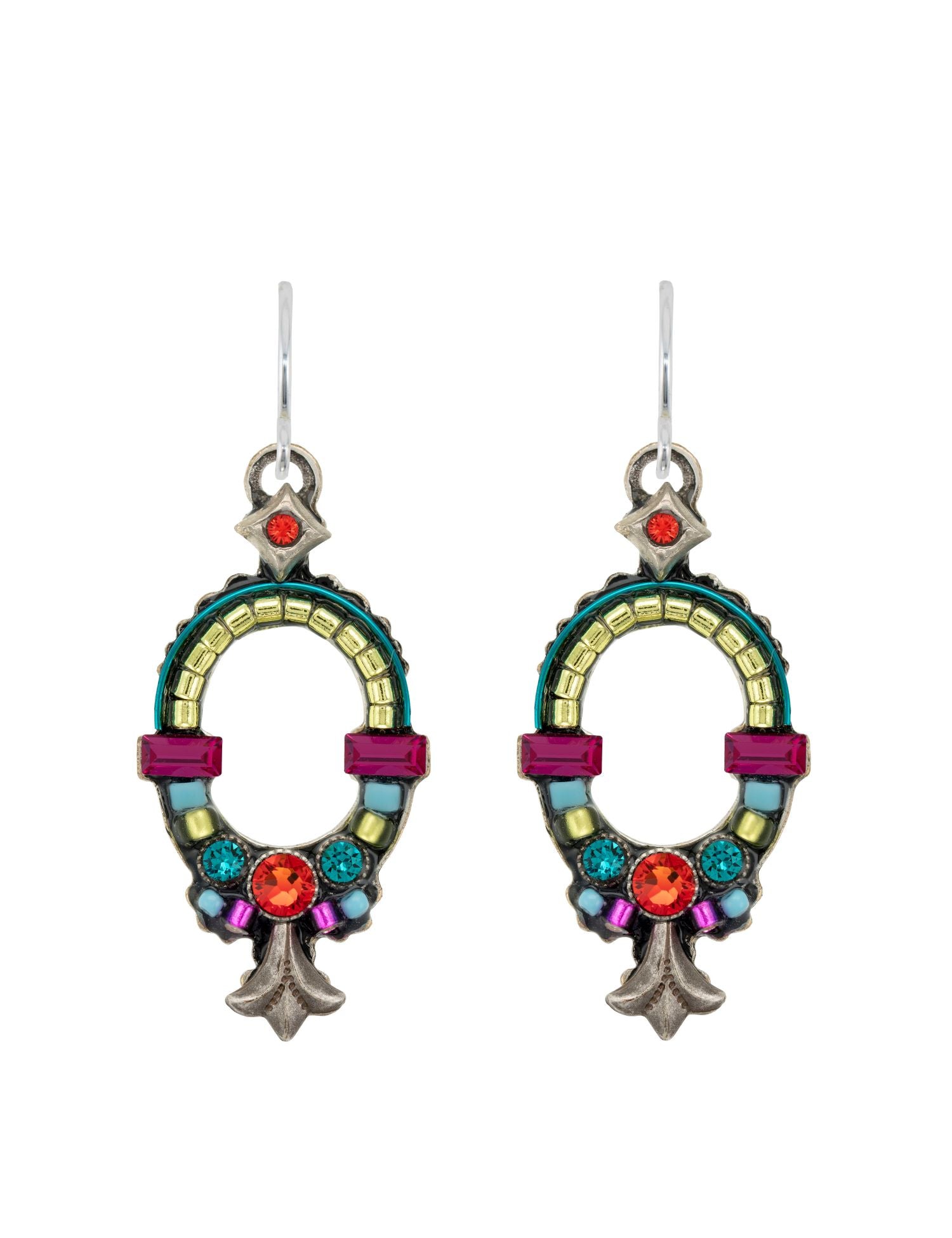 E523-MC Oval Hoop Earrinsg-Multicolor