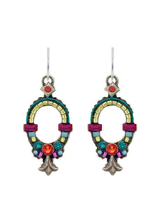 E523-MC Oval Hoop Earrinsg-Multicolor