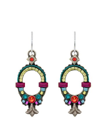 E523-MC Oval Hoop Earrinsg-Multicolor