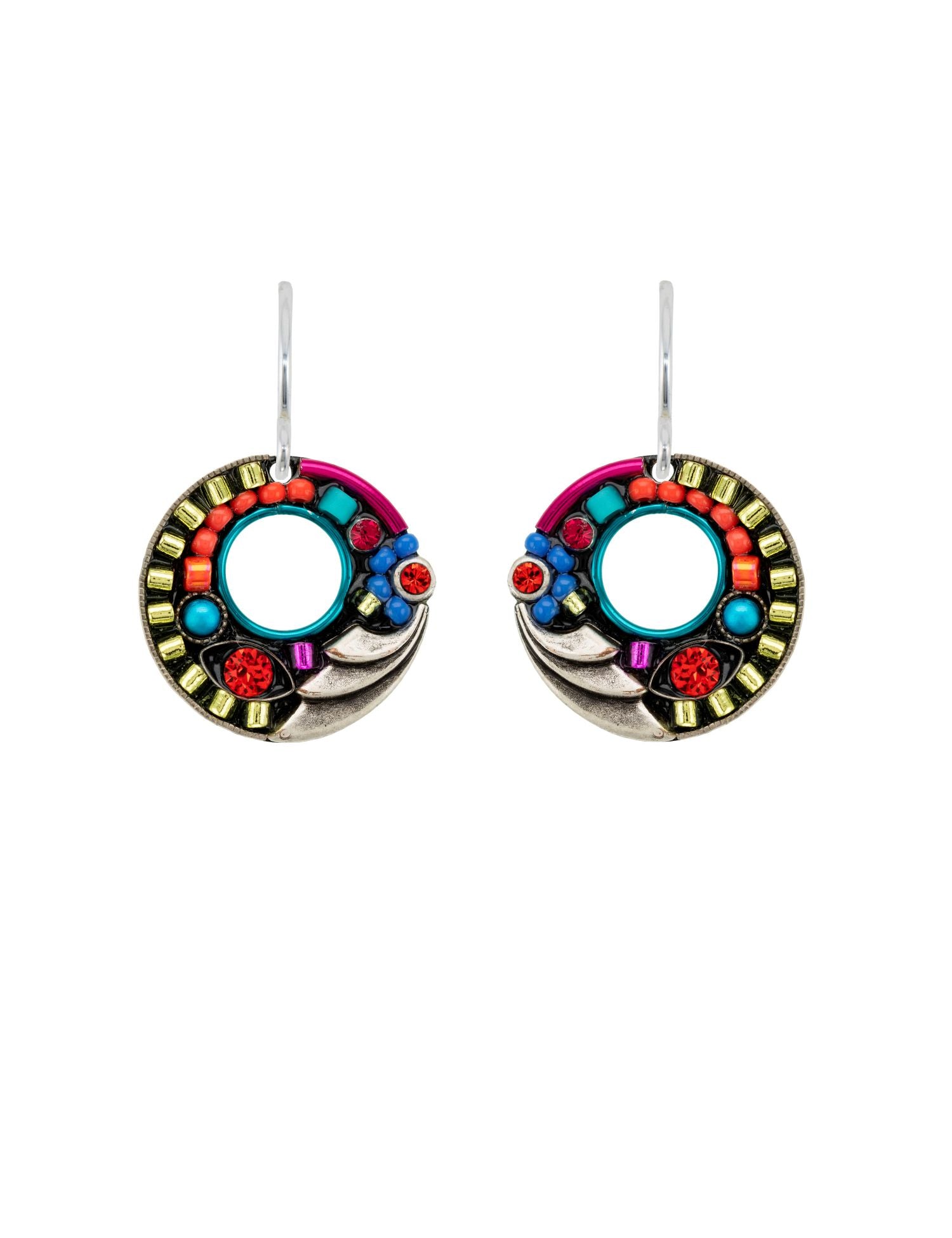 E524-MC Small Hoop Earrings-Multicolor