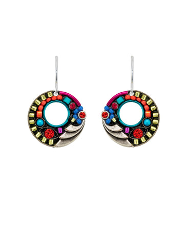 E524-MC Small Hoop Earrings-Multicolor