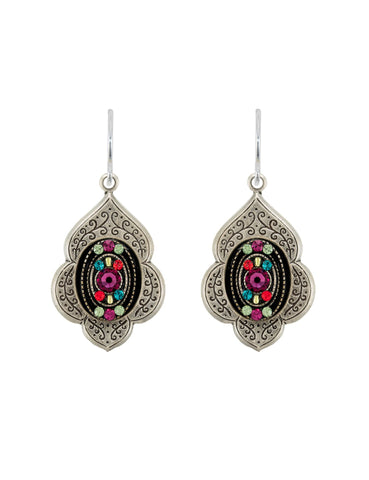 E526-MC Arabesque Earrings-Multicolor