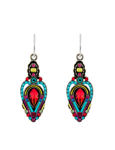 E527-MC Amphora Shaped Earrings-Multicolor