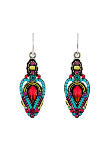 E527-MC Amphora Shaped Earrings-Multicolor
