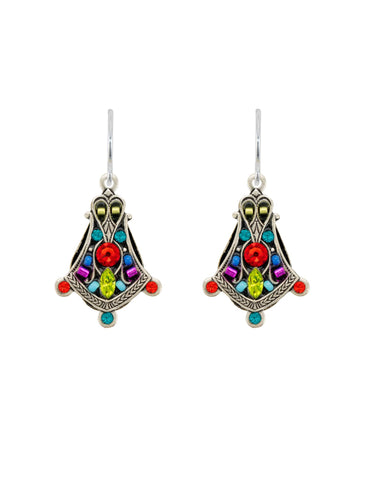 E536-MC Filigree Bell Earrings-Multicolor