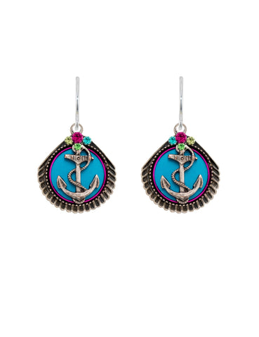 E553-SOFT Playa Anchor Earrings-Soft